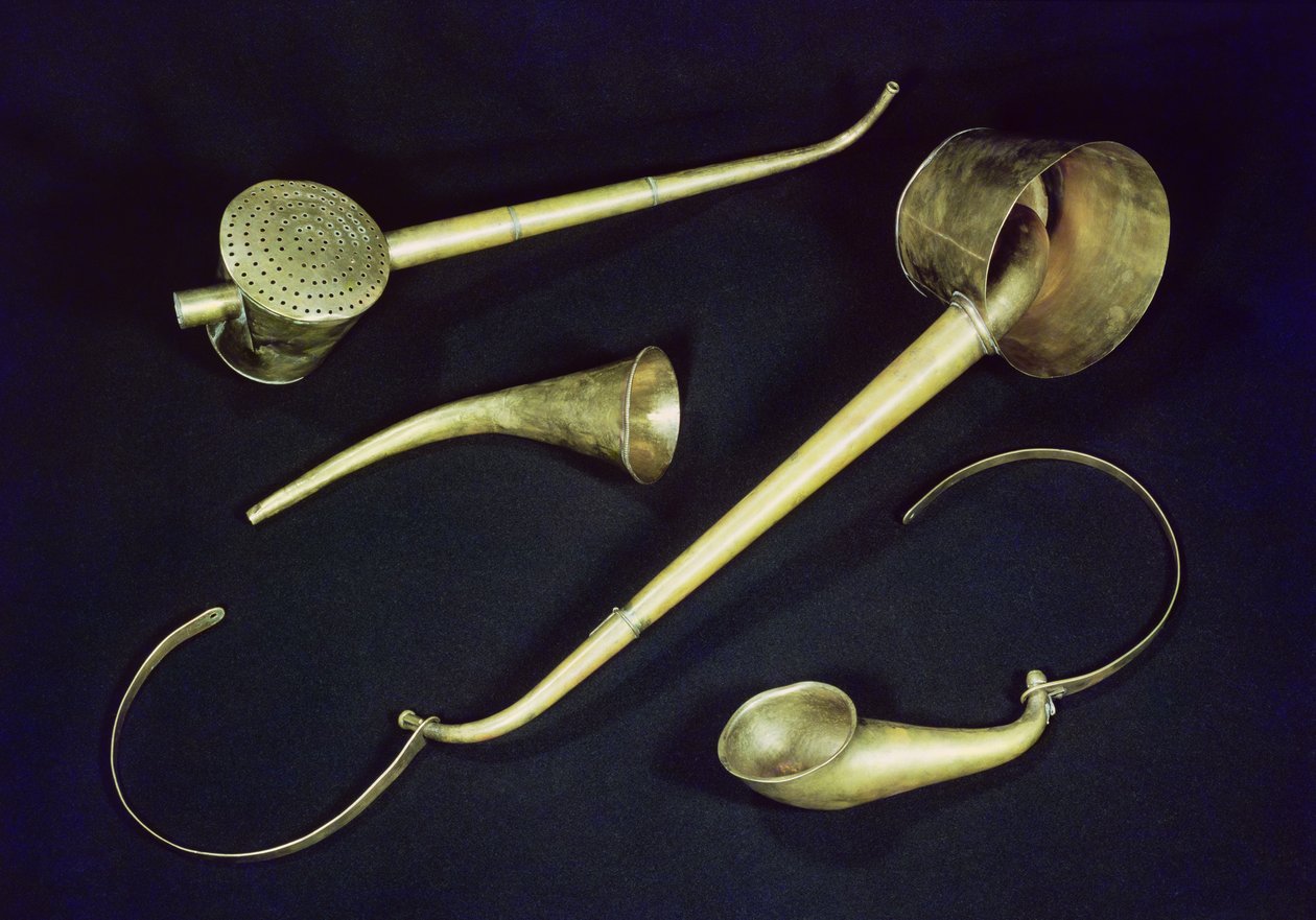 Kornetter til akustiske instrumenter som tilhører Ludwig van Beethoven (1770-1827) ca. 1813 (kobber) av Johann Nepomuk Maelzel or Malzel