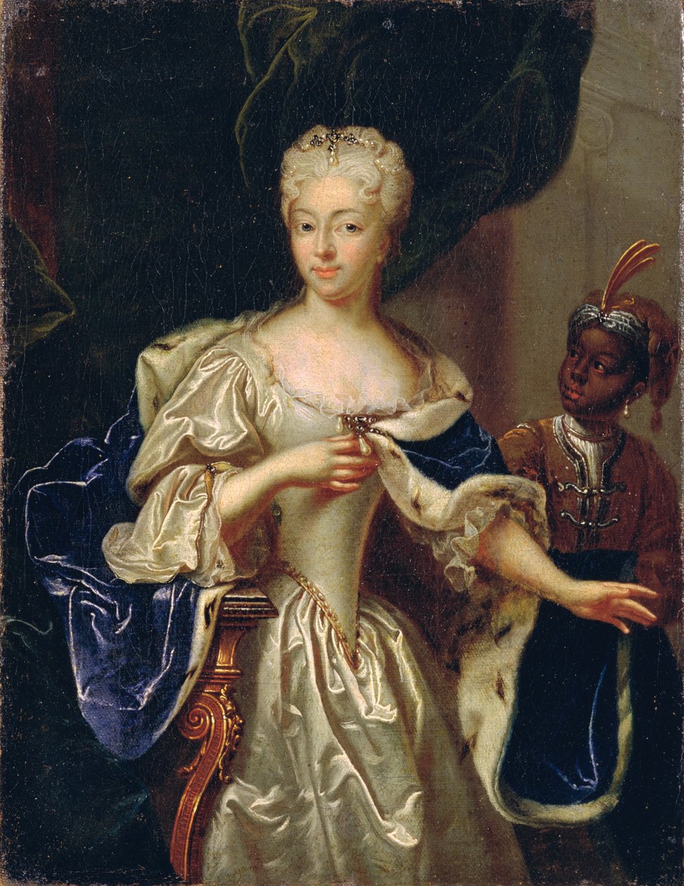 Portrett av prinsesse Charlotte av Brunswick-Luneburg, 1728 (se 347496 for par) av Johann Paul Luedden