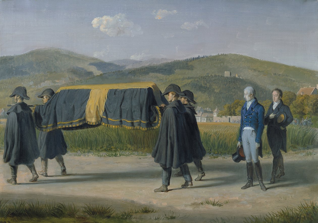 Keiser Franz I av Østerrike følger kisten til en fattig mann Engelsk: Keiser Francis I følger med en fattigkiste av Johann Peter Krafft