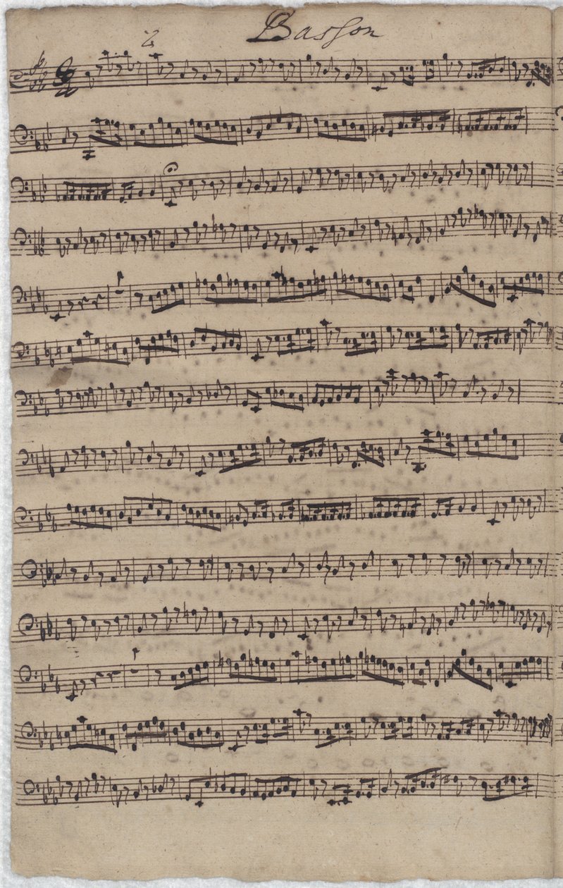 Fagottdelen for kantaten BWV 140 av Johann Sebastian Bach