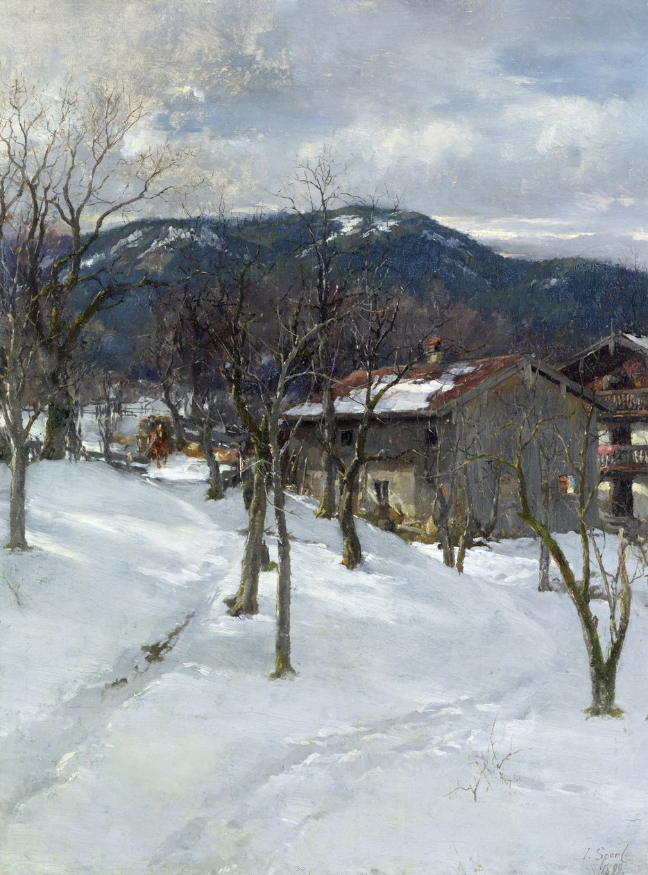 Vinterlandskap nær Kutterling, 1899 av Johann Sperl