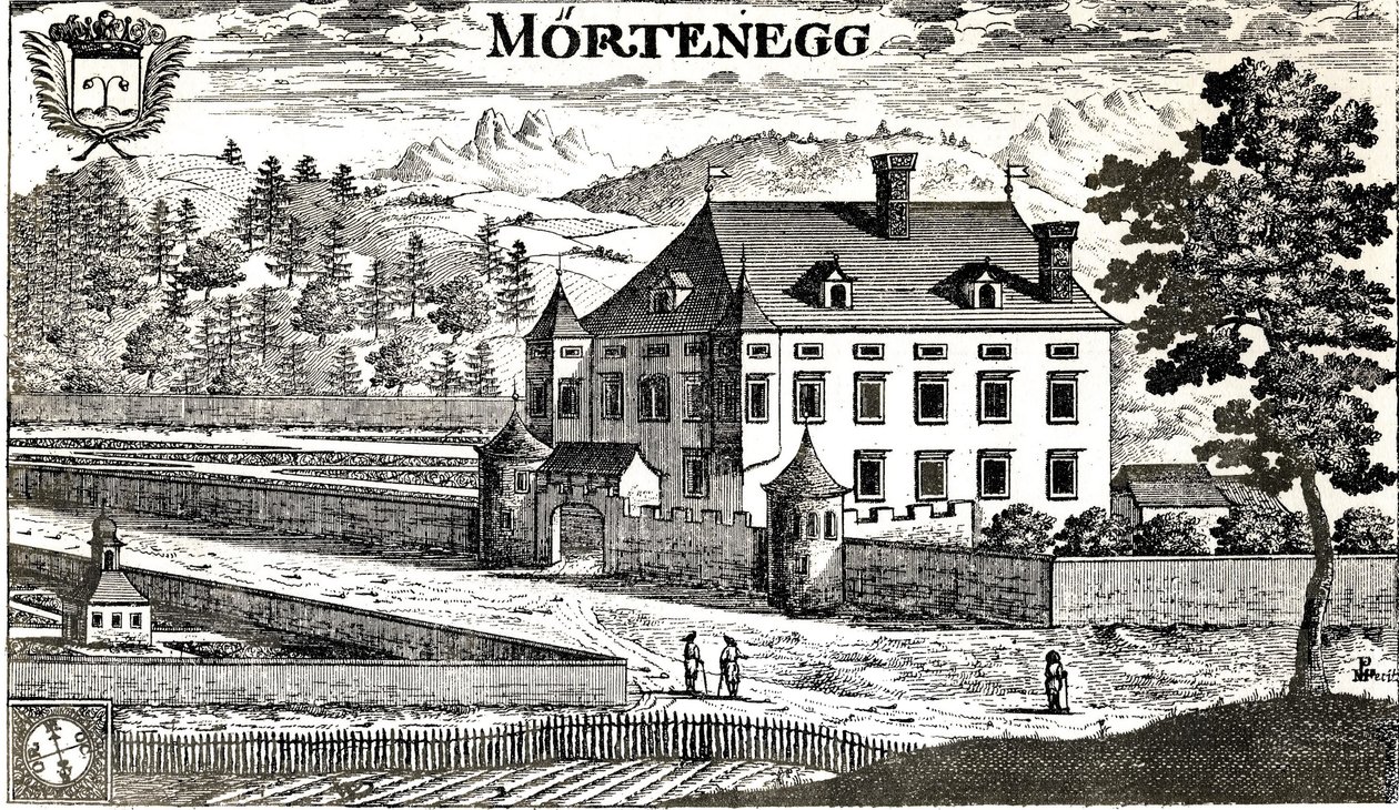 Slottet Moertenegg i år 1680 i den karinthiske byen Villach i Kärnten / Østerrike / EU av Johann Weikhard von Valvasor