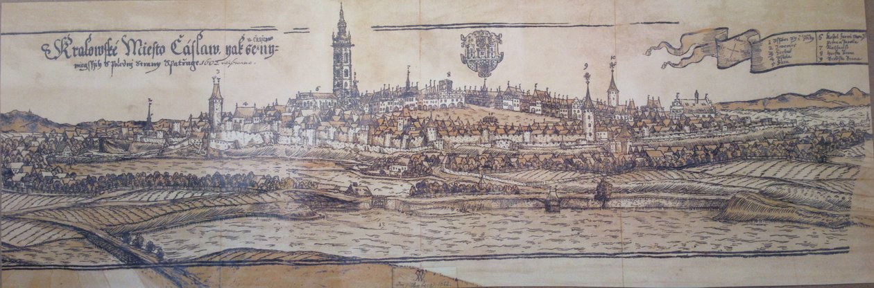 Utsikt over Čáslav fra 1602 av Johann Willenberger