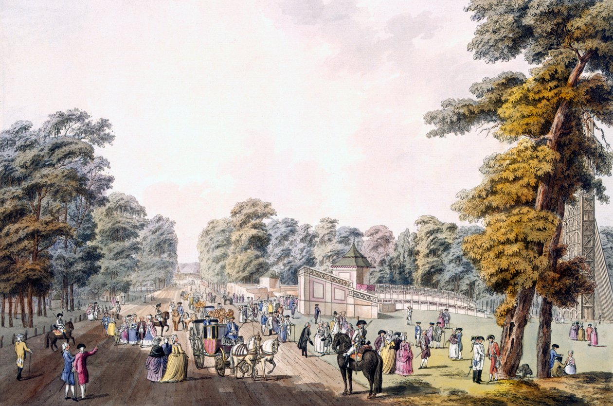 Fyrverkeriets plass i Prater, Wien, 1792 av Johann Ziegler