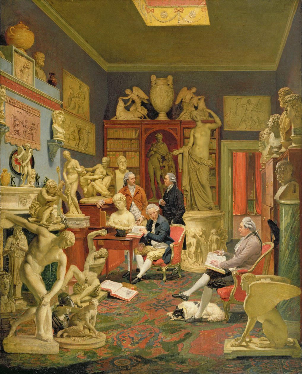 Charles Townley og hans venner i Towneley Gallery, 33 Park Street, Westminster, 1781-83 av Johan Joseph Zoffany