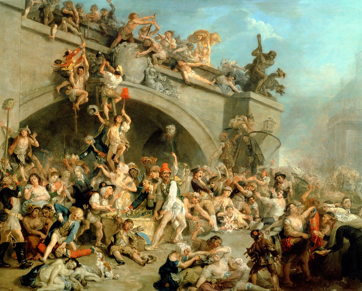 Plyndring av kongens vinkjeller, 10. august 1792 av Johan Joseph Zoffany