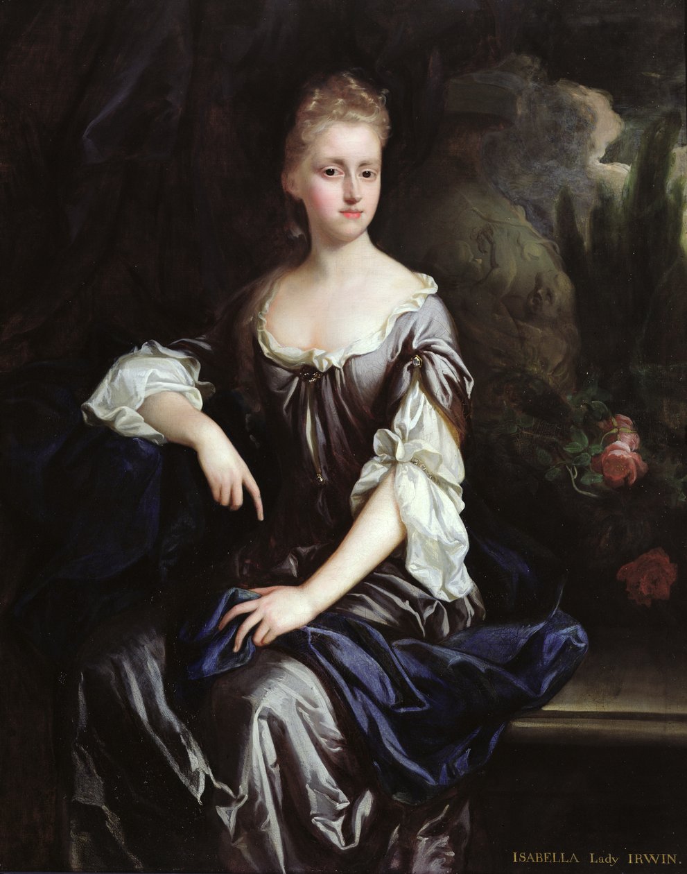 Portrett av Isabella Machell, Viscountesse Irwin, ca. 1685-90 (olje på lerret) av Johann (attr.to) Closterman
