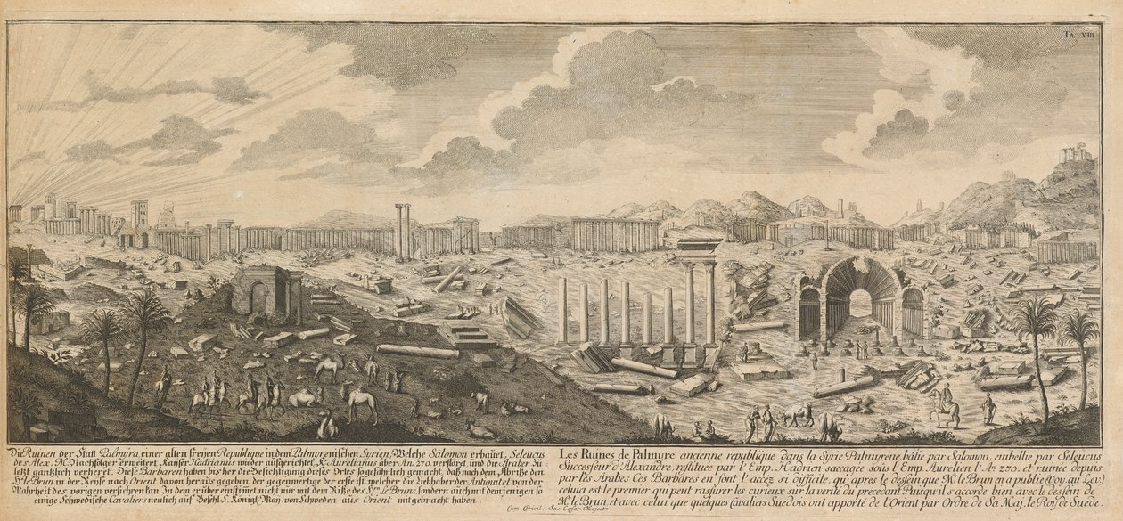 Ruins of Palmyra, ancient city of Syria av Johann Adam Delsenbach