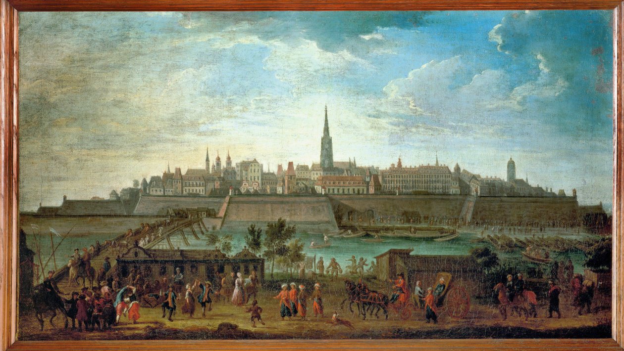 Wien sett fra Rotenturm-porten … (olje på lerret) av Johann Adam Delsenbach