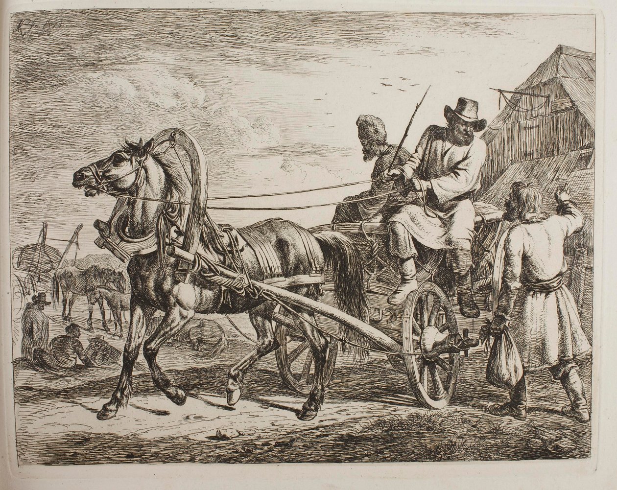 En russisk bondevogn av Johann Adam Klein