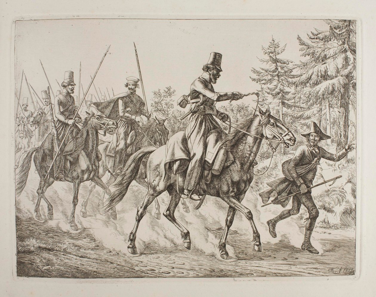 En tropp kosakker med en jødisk guide av Johann Adam Klein