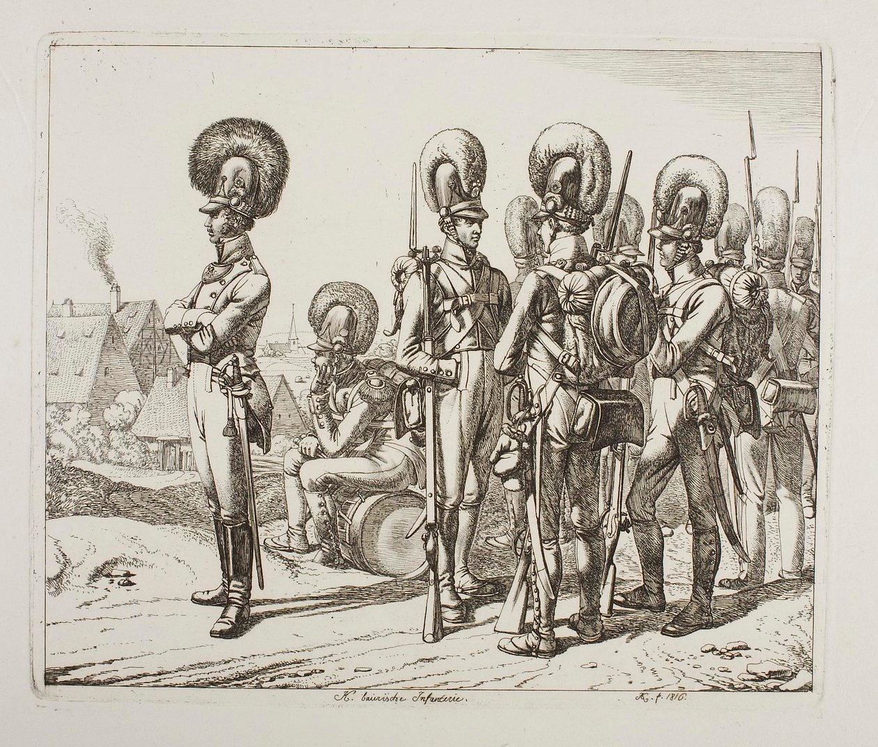 Bayerske infanterister av Johann Adam Klein