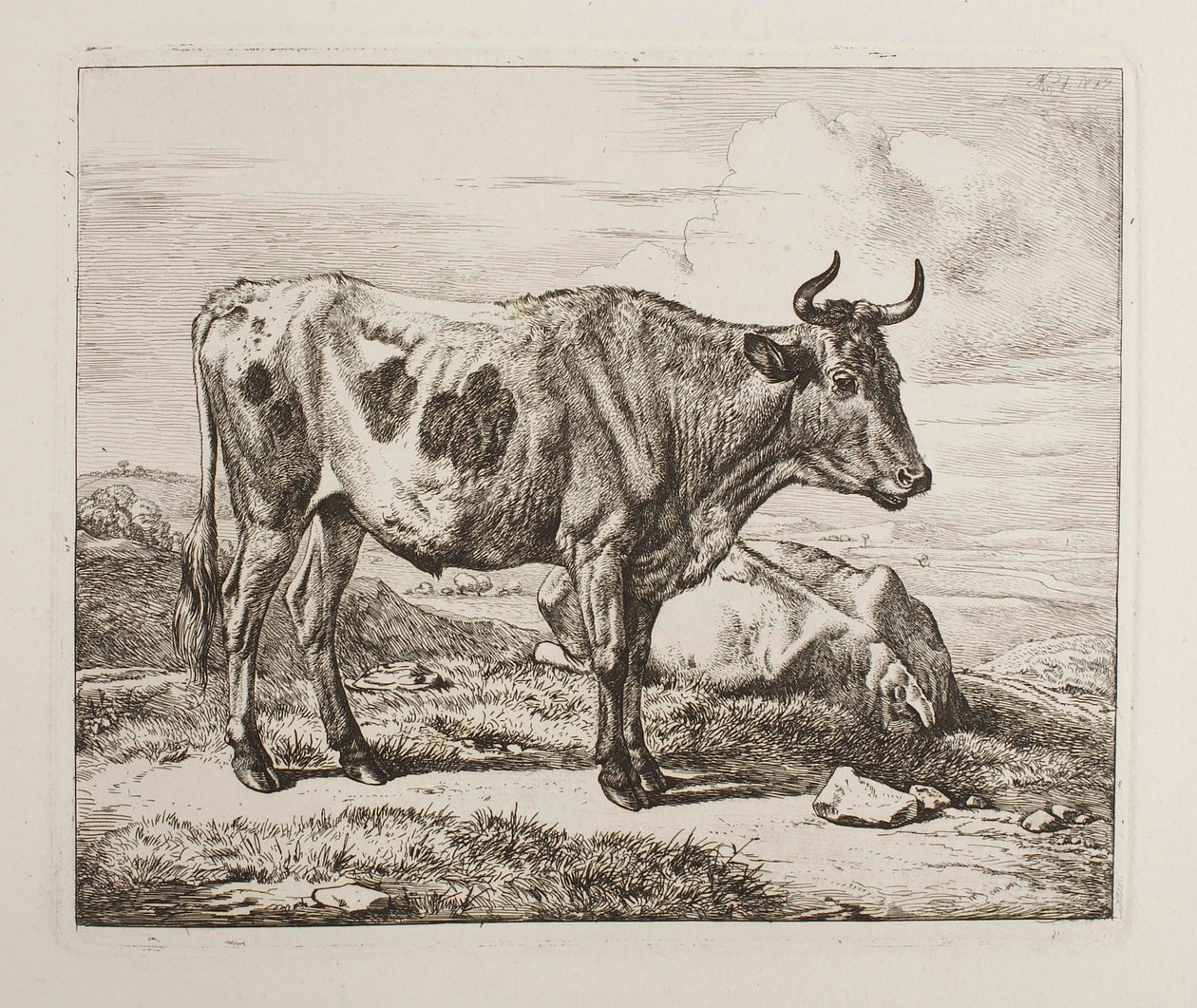 Storfe på marken av Johann Adam Klein