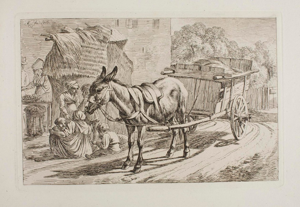 Esel spent for en kjerre av Johann Adam Klein