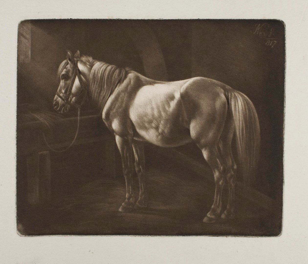 Hest ved krybben av Johann Adam Klein