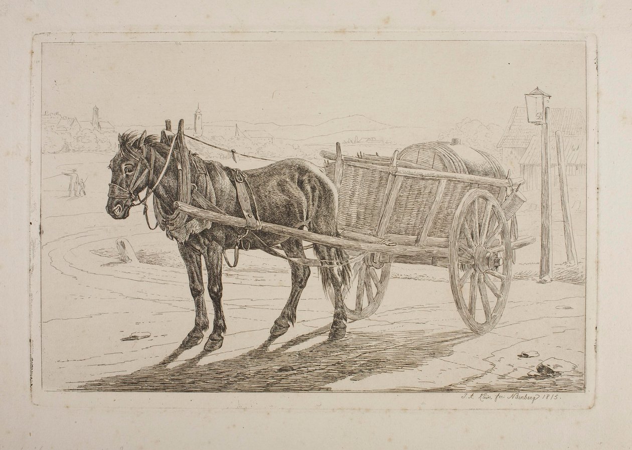 Hest spent for en ølvogn av Johann Adam Klein