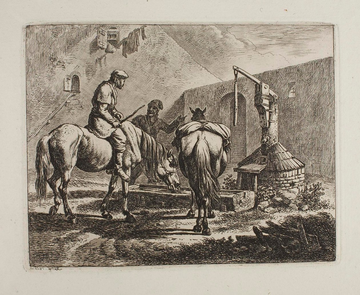 Hester ved en brønn av Johann Adam Klein