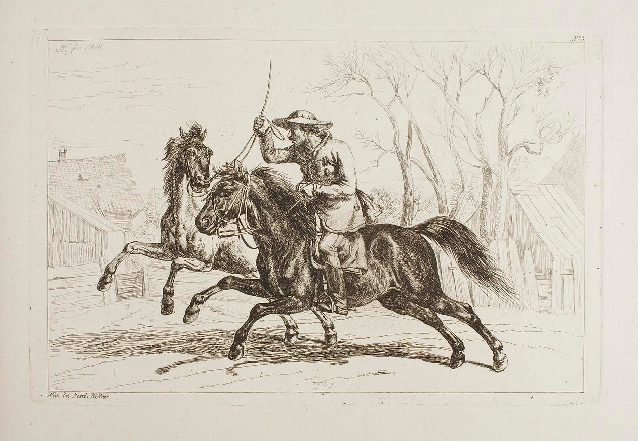 Ungarer til hest av Johann Adam Klein