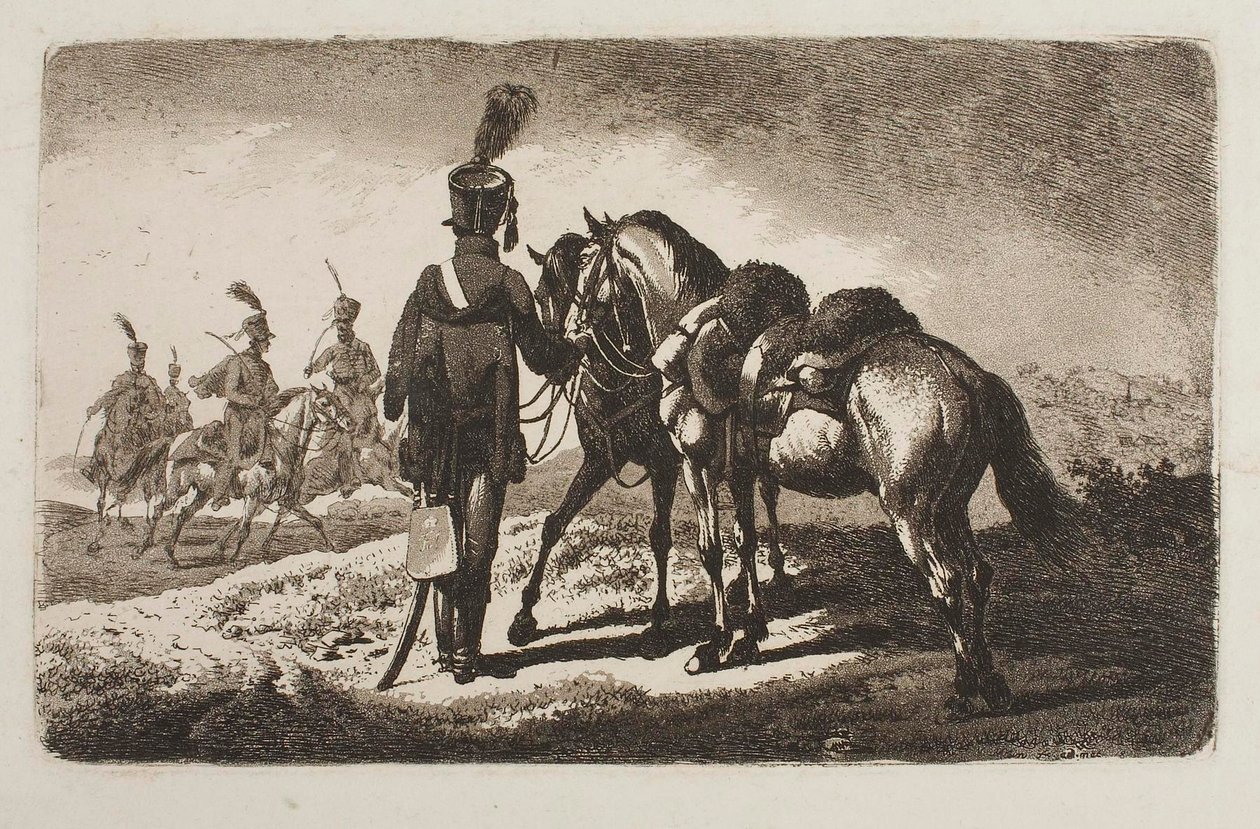Husar med hester av Johann Adam Klein
