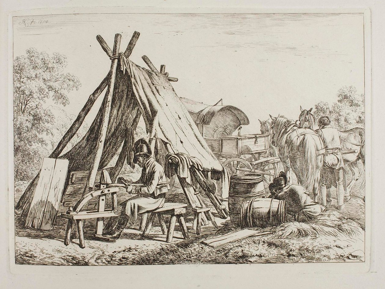 Soldater i en militærleir av Johann Adam Klein