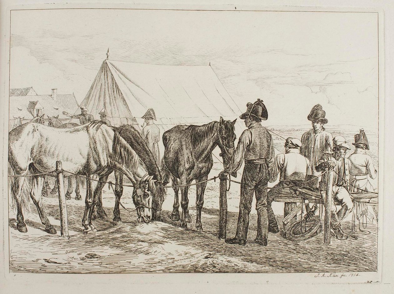 Soldater i en militærleir av Johann Adam Klein
