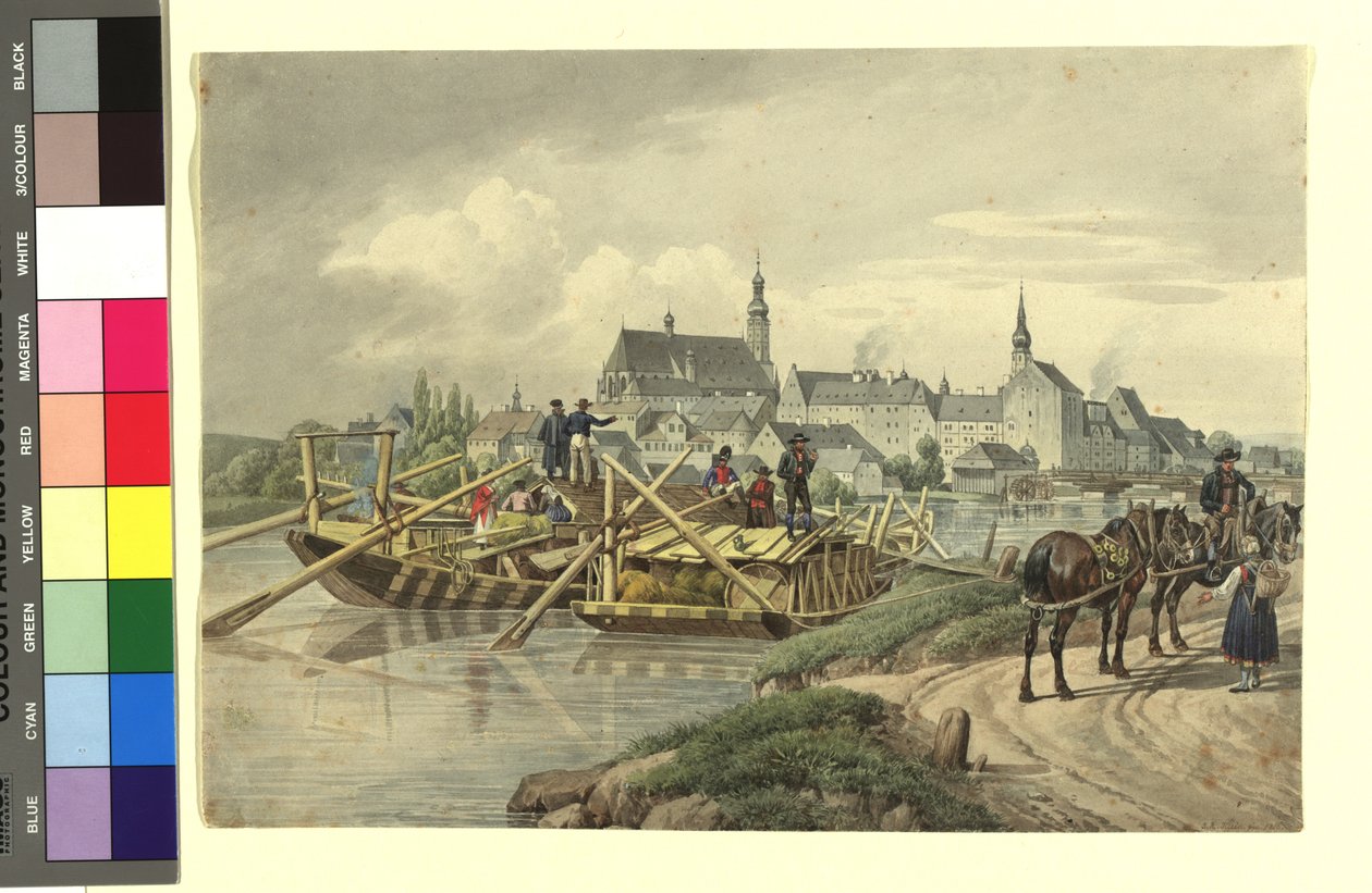 Straubing sett fra nord av Johann Adam Klein