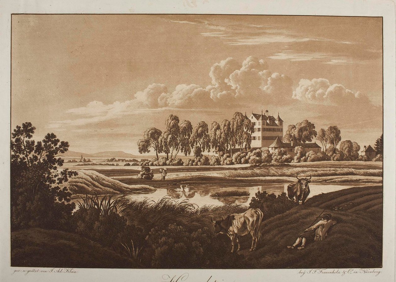 Utsikt over Hummelstein slott nær Nürnberg av Johann Adam Klein