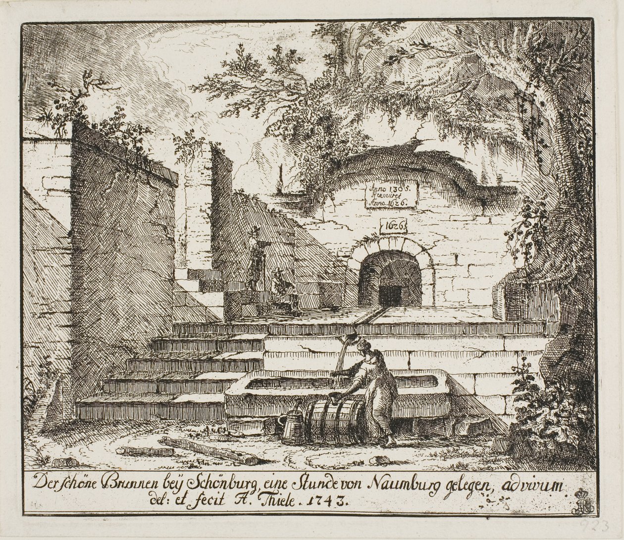 Den vakre fontenen nær Schönburg av Johann Alexander Thiele