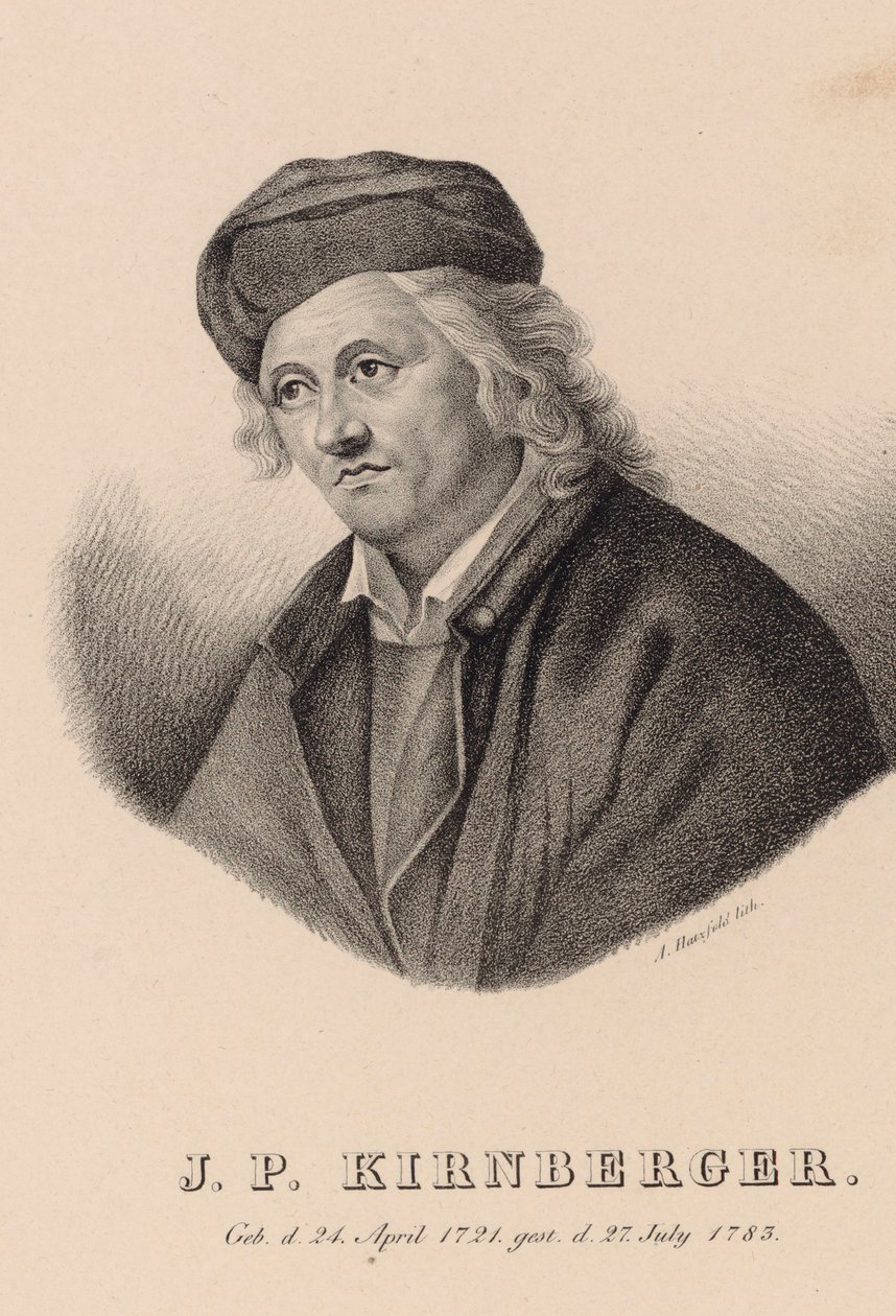 Portrett av komponisten Johann Philipp Kirnberger 1721-1783. av Johann Andreas Hatzfeld