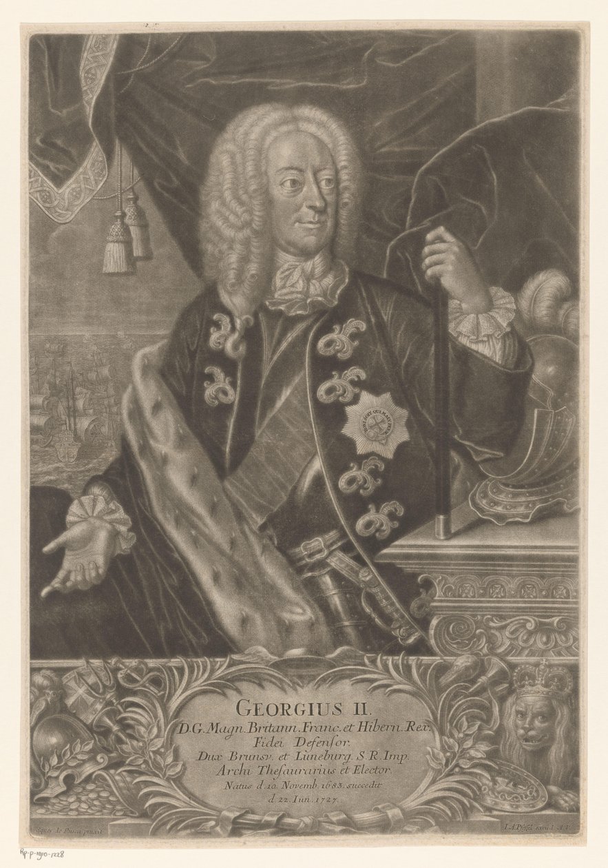 Portrett av George II, konge av Storbritannia av Johann Andreas Pfeffel (der Jüngere) (possibly)