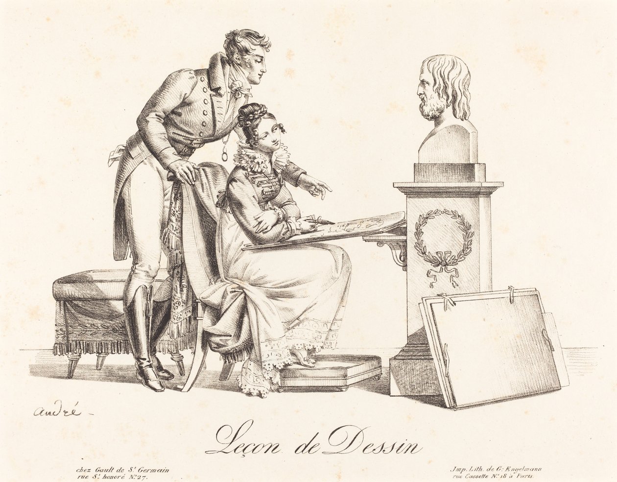 Tegneleksjon av Johann Anton André