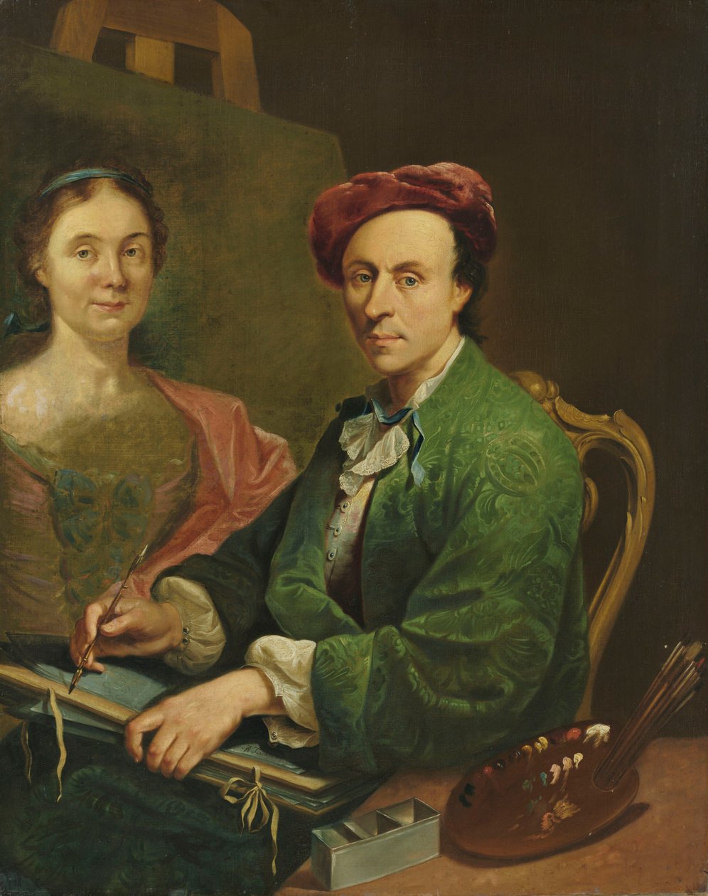 Selvportrett ved staffeli av Johann Anton Tischbein