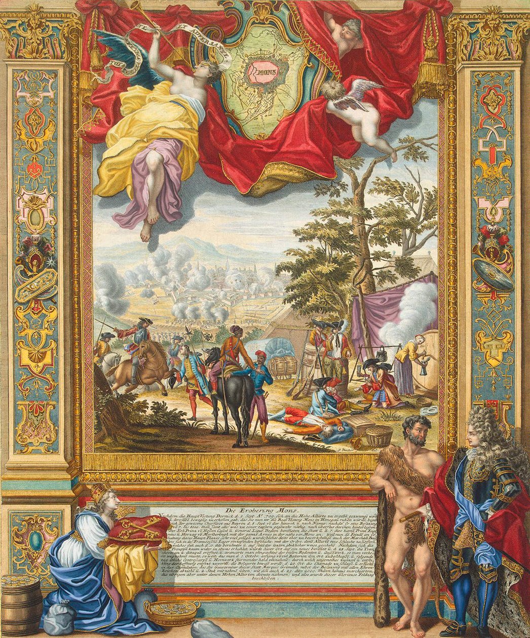 Beleiring av Mons av de allierte troppene i 1709, tidlig på 1700-tallet. av Johann August Corvinus