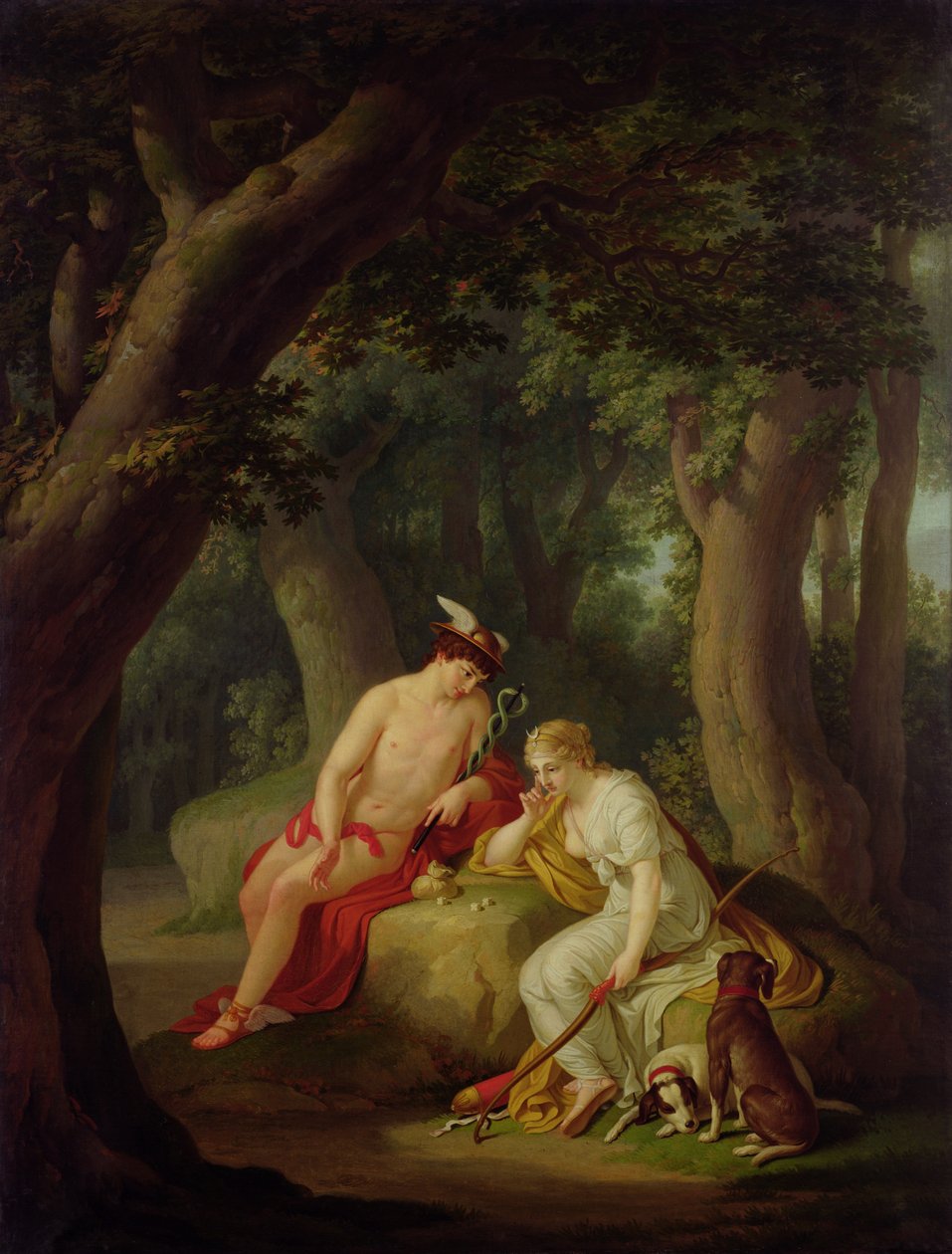 Diana og Mercury spiller terninger, ca. 1788-90 av Johann August Nahl the Younger