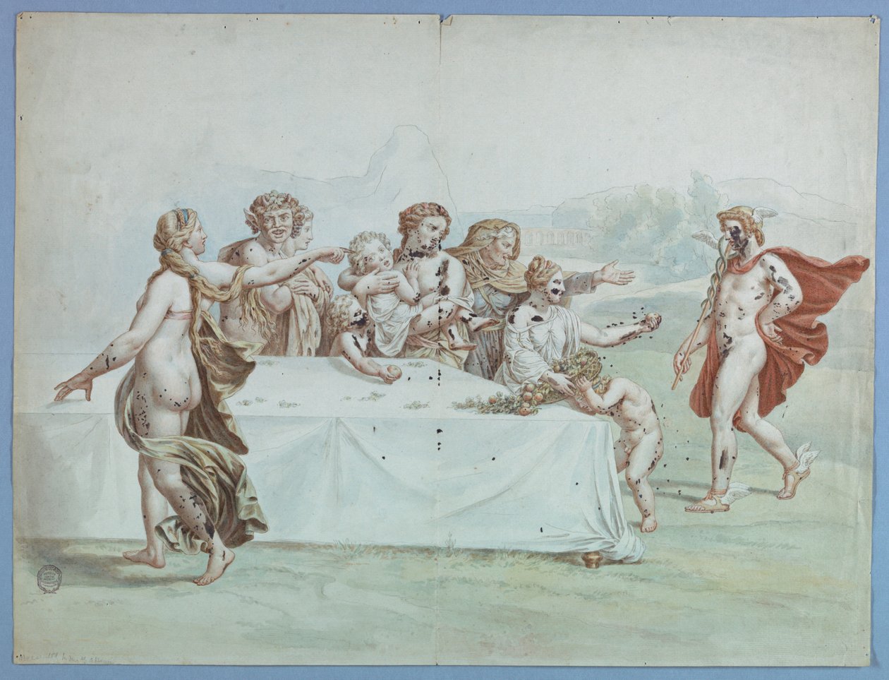 Hermes i Hesperidenes hage av Johann August Nahl the Younger