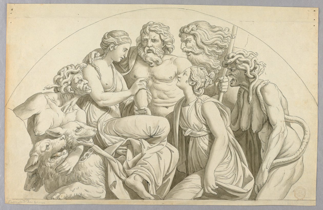 Psyche ber Proserpine legge litt av skjønnheten hennes i en urne for Venus av Johann August Nahl the Younger