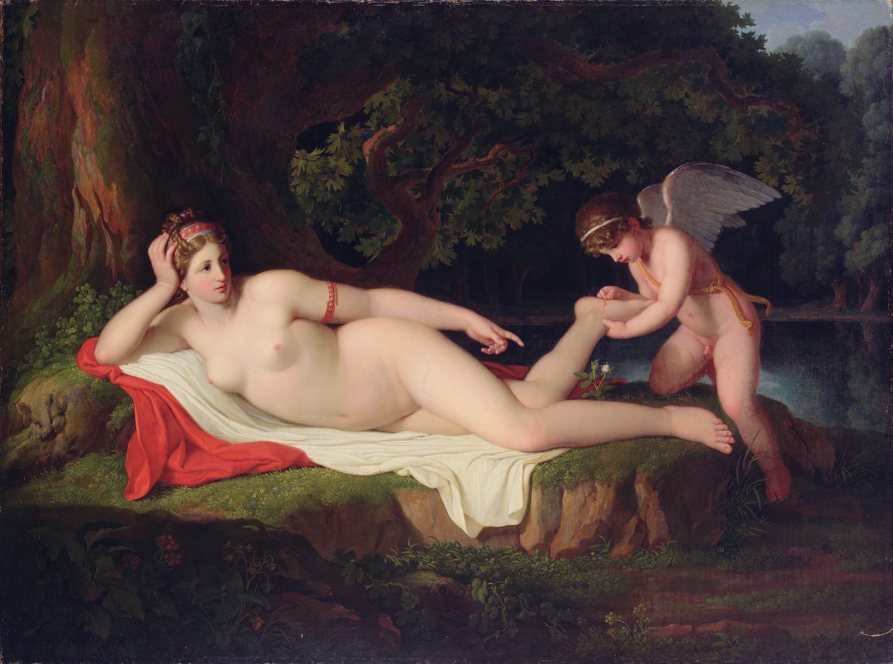 Opprinnelsen til den røde rosen av Johann August Nahl the Younger