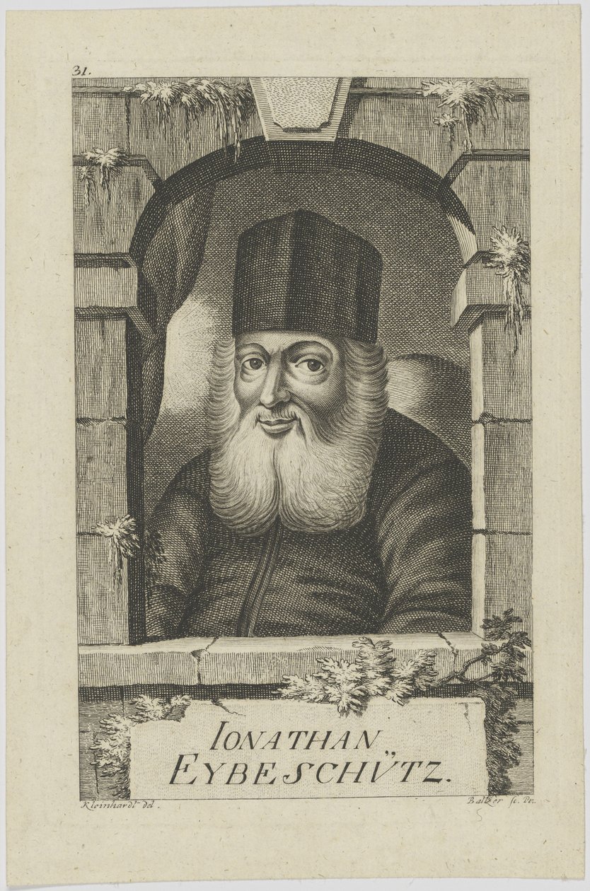 Portrett av Jonathan ben Nathan Eybeschütz 1690-1764, 1772. av Johann Balzer