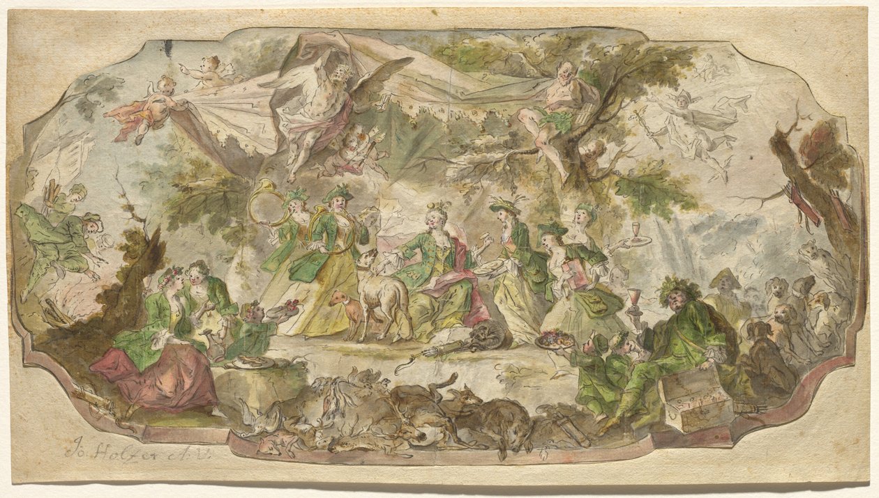 Diana hviler etter jakten av Johann Baptist Enderle