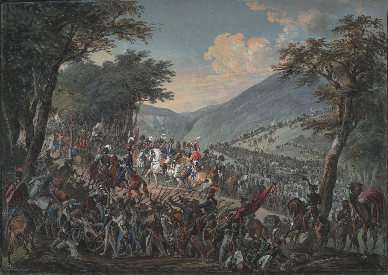 Keiser Alexander I og hans følge gikk gjennom Vogesene i juli 1815, 1825 av Johann Baptist Hoechle