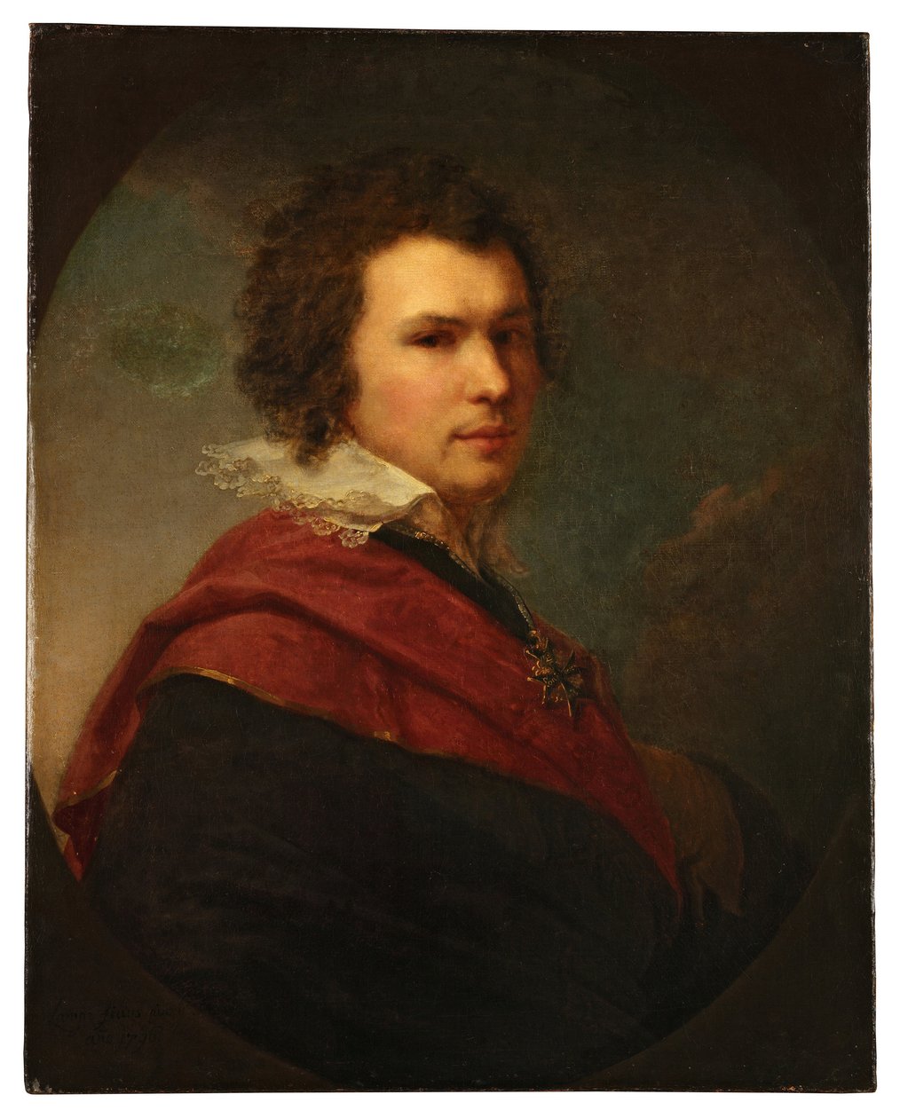 Portrett av den russiske poeten Apollon Alexandrovich Maykov - Olje på lerret av Johann Baptist von Lampi le Jeune (1775-1837) av Johann Baptist II Lampi