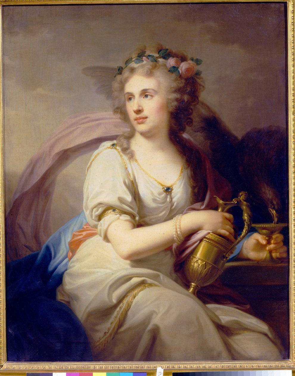 Portrett av prinsesse Ekaterina Fyodorovna Dolgorukova (Dolgorukova) (1769-1849) i Hebe. Maleri av Johann Baptist von Lampi lysken (1751-1830), olje på lerret. østerriksk kunst av Johann Baptist I Lampi