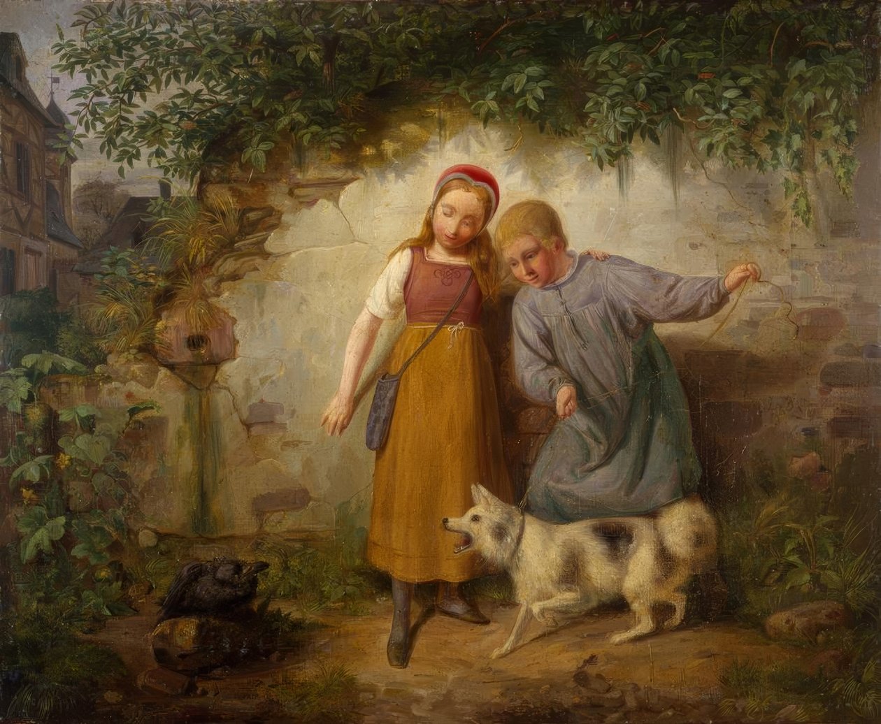 To barn med en spitz av Johann Baptist Zwecker