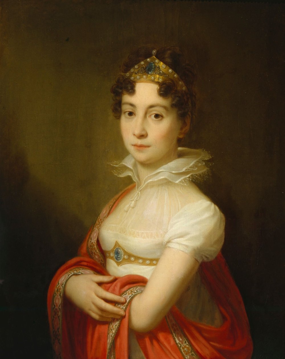 quot;Ungdomsportrett av keiserinne Maria Ludovica (1787–1816) med diademquot; av Johann Baptist von Lampi the Elder