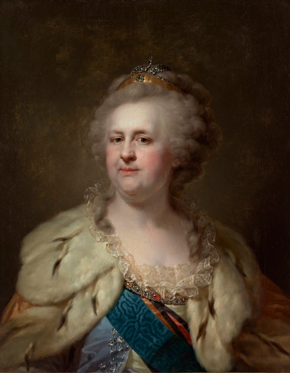 Portrett av keiserinne Katarina II 1729-1796, 1790-tallet. av Johann Baptist von Lampi the Elder