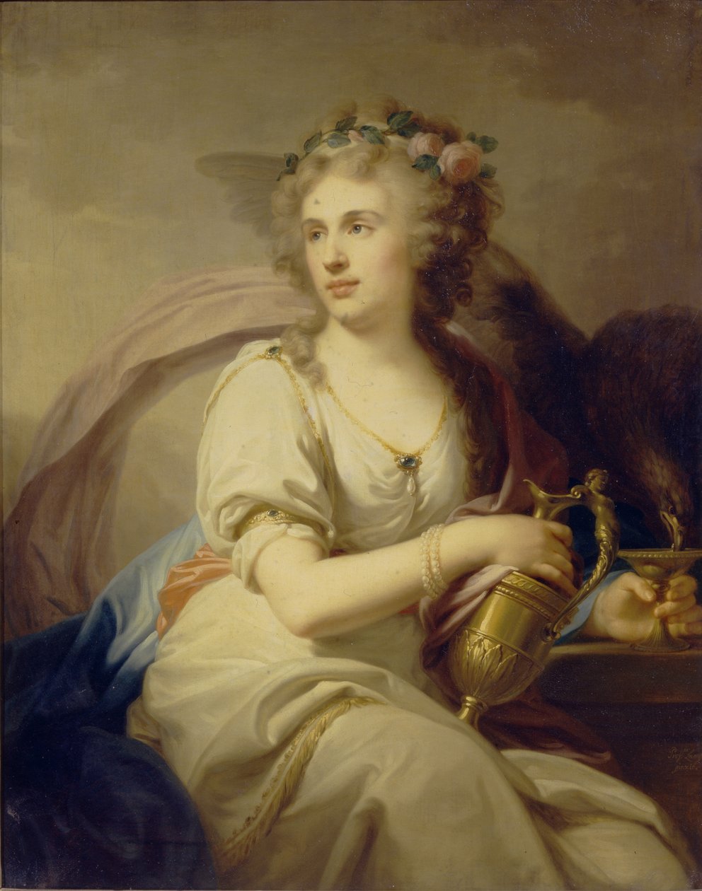Portrett av prinsessene Ankaterina Fyodorovna Dolgorukova 18-16 As Hebe av Johann Baptist von Lampi the Elder