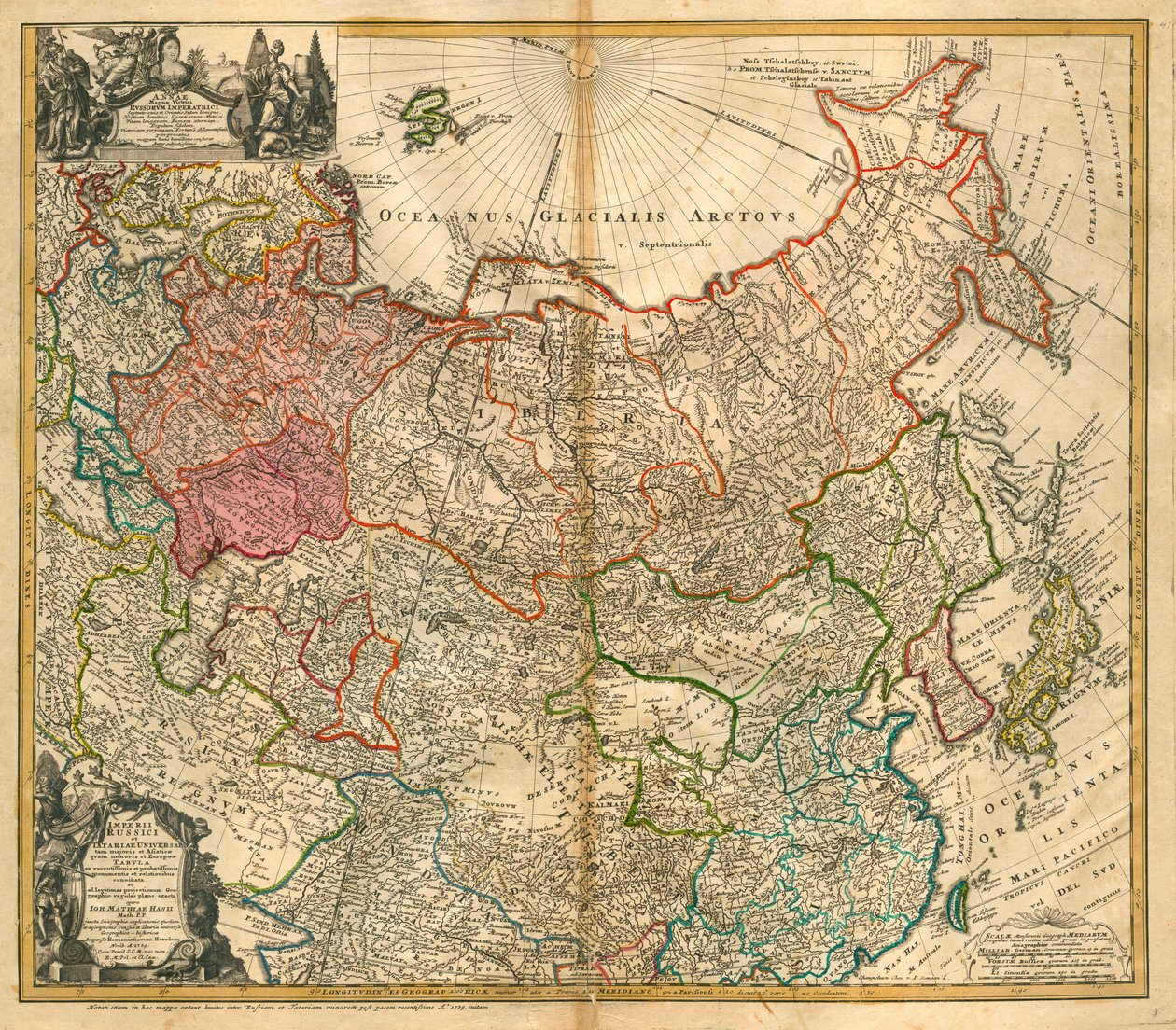 Kart over Russland Fra: av Johann Baptista Homann