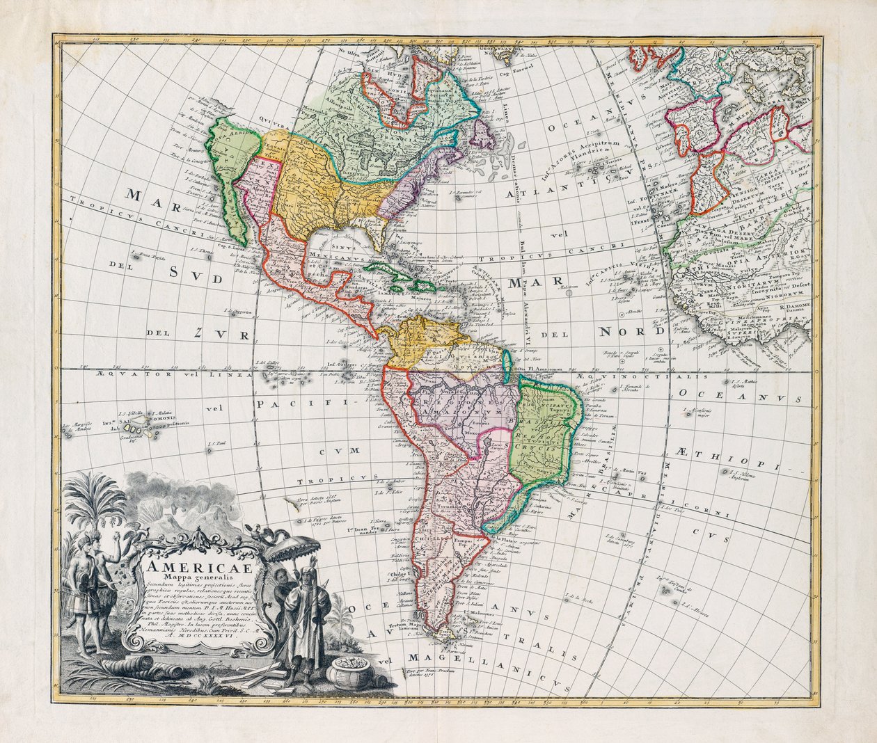 Kart over Amerika, Kart over Amerika av Johann Baptista Homann
