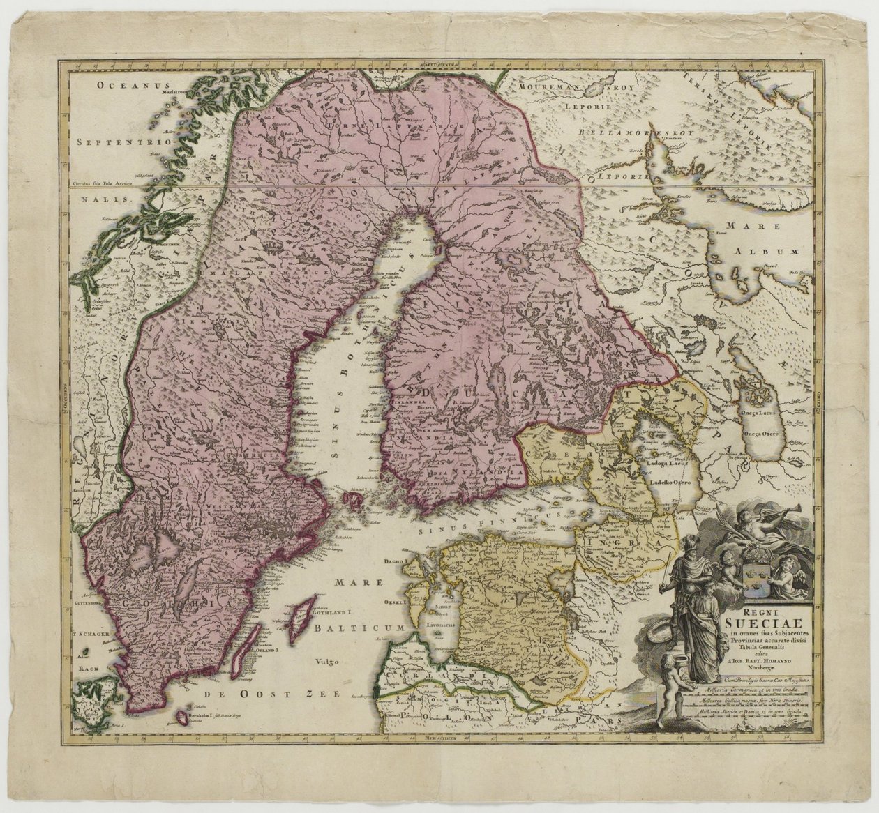 Sveriges regjeringstid, ca 1730 av Johann Baptista Homann