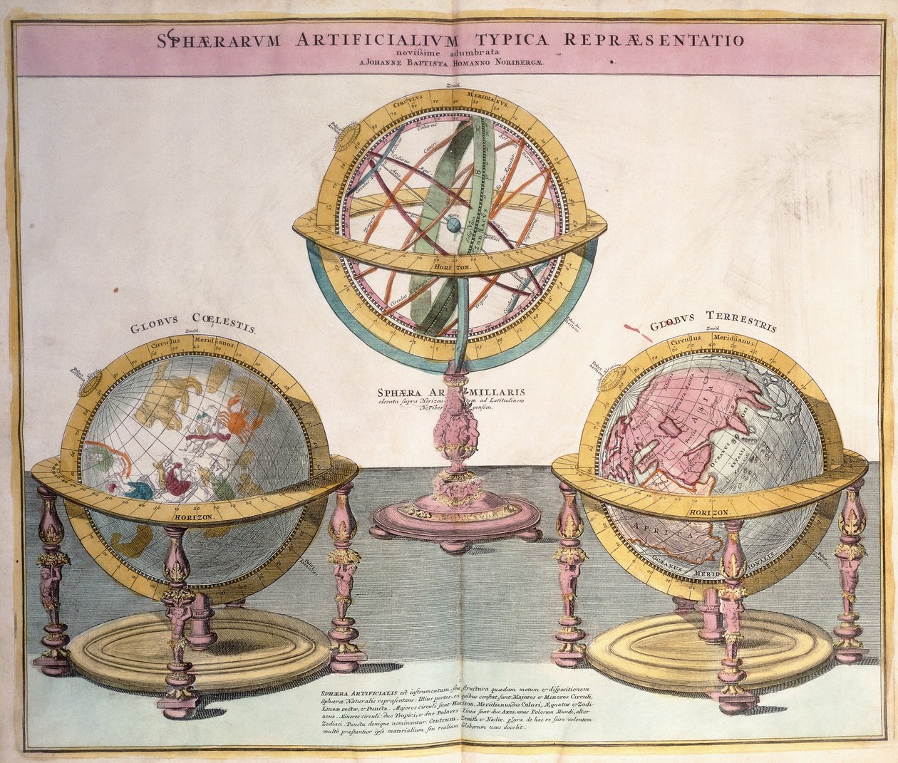 Vignetter of the World fra Grosser Atlas, 1725 av Johann Baptista Homann